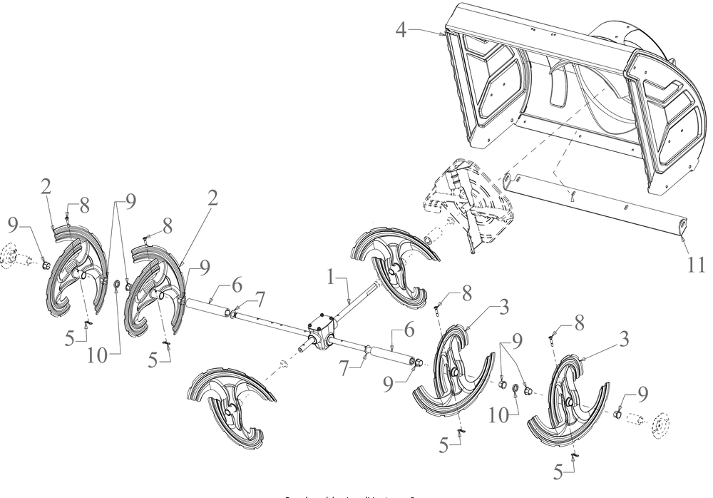 Auger Housing Diagram and Parts List for 3X34-INCHMAXH (31AH8M4VB10)(2023) Cub Cadet Snow Blower